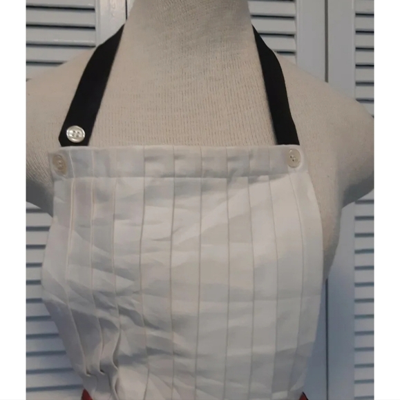 VTG JG HOOK RITZ pleated front bib apron plaid skirt cottagecore coastal S - Picture 5 of 12